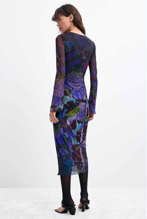Desigual midi jurk met print meerkleurig - Foto 2