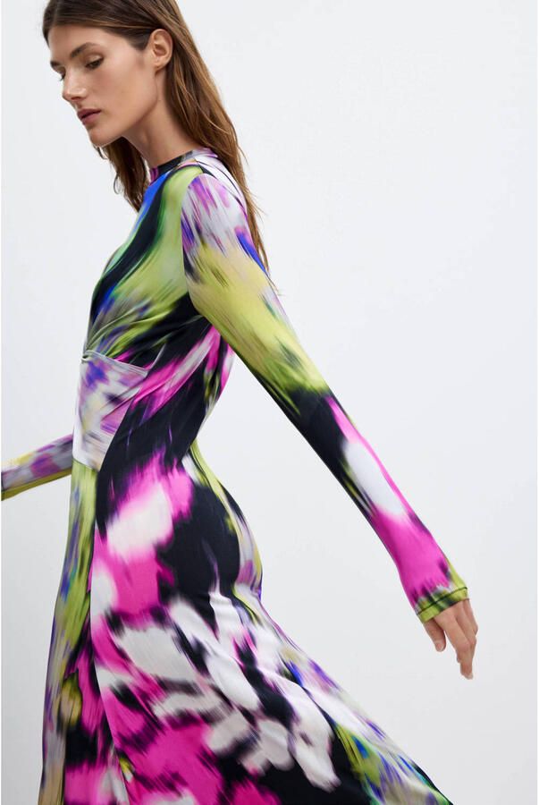 Desigual midi jurk met print meerkleurig - Foto 2
