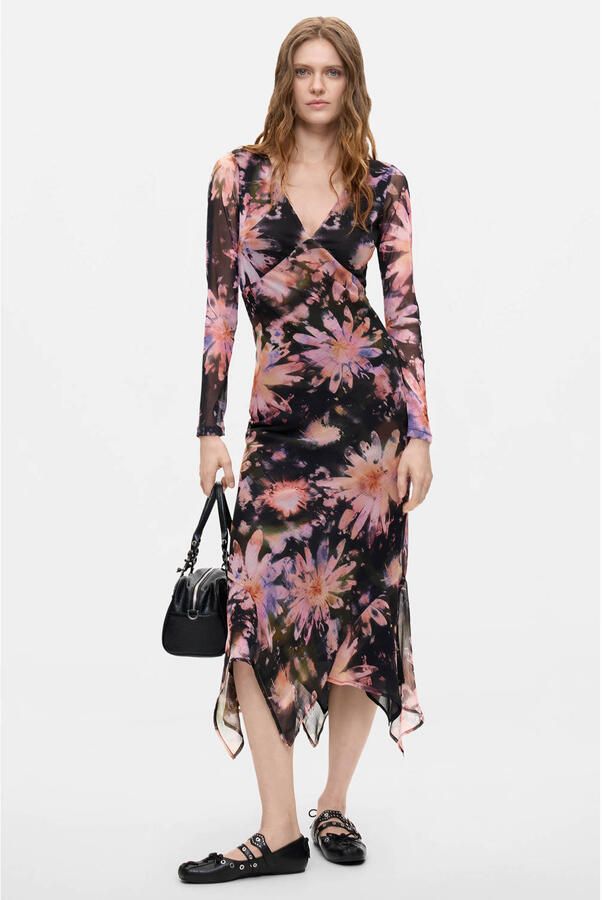 Desigual midi jurk met print meerkleurig - Foto 3