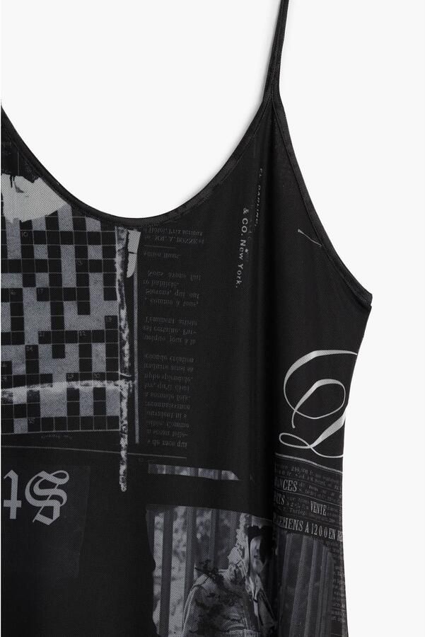 Desigual midi jurk met print zwart - Foto 2