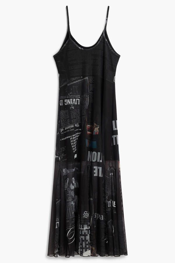 Desigual midi jurk met print zwart - Foto 3