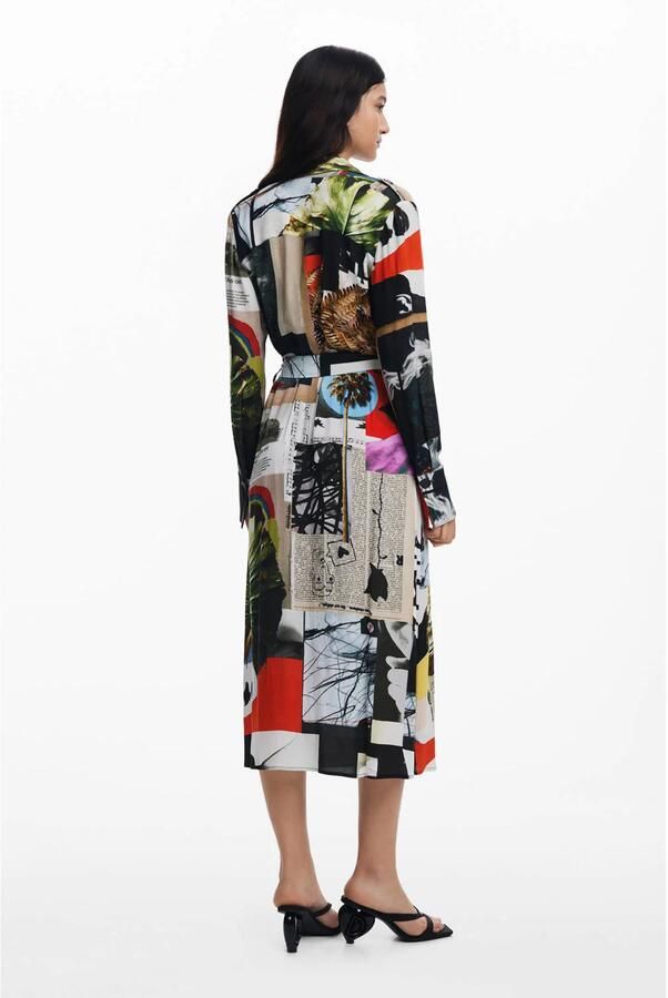Desigual Gedrukte knoopjurk Lente Zomer Collectie Multicolor Dames