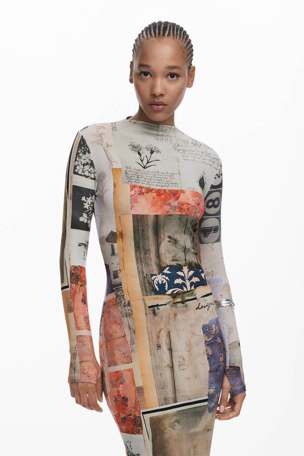 Desigual midi jurk multi