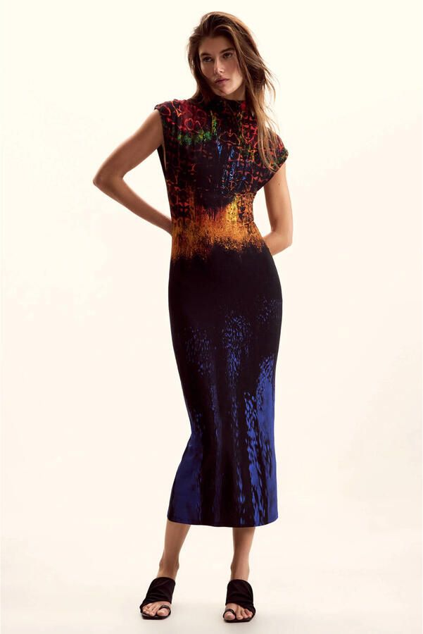 Desigual midi jurk multi - Foto 3