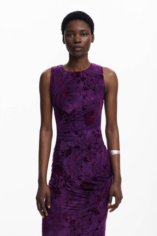 Desigual midi jurk paars - Foto 3