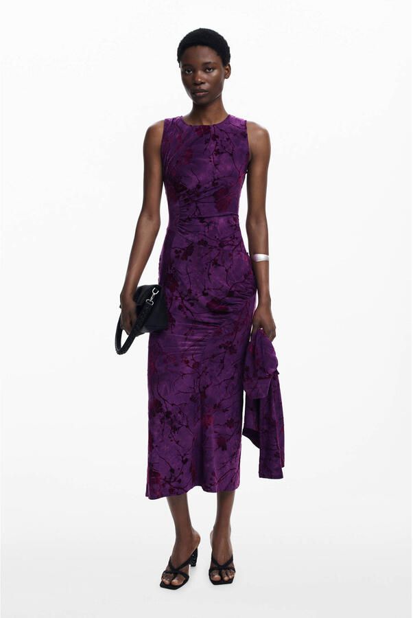 Desigual midi jurk paars - Foto 2