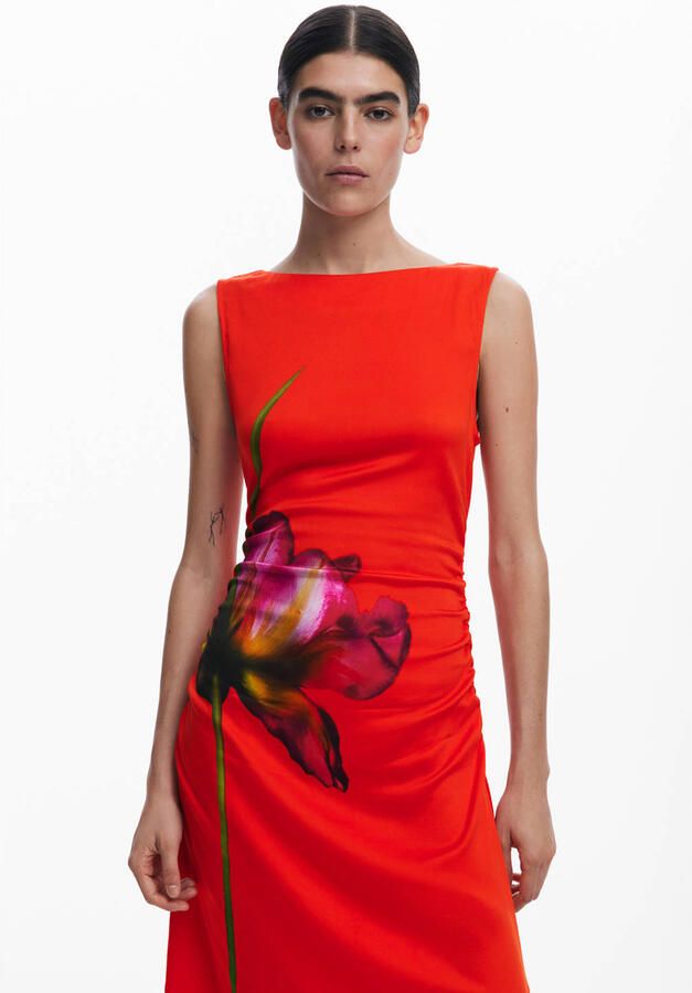 Desigual Jurk Midi-jurk met bloemenprint Maxi-jurk Mouwloos Boothals - Foto 2