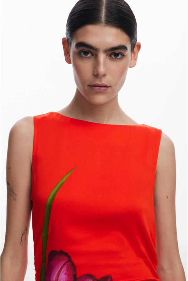 Desigual Jurk Midi-jurk met bloemenprint Maxi-jurk Mouwloos Boothals