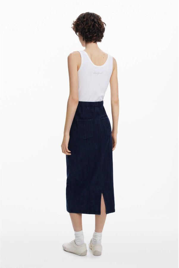 Desigual Blauwe Mouwloze Jurk met Voorzakken Blue Dames