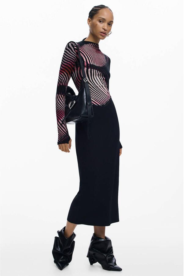 Desigual midi jurk zwart