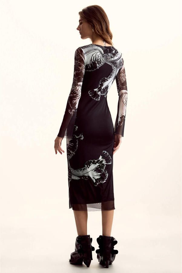 Desigual midi jurk zwart - Foto 3