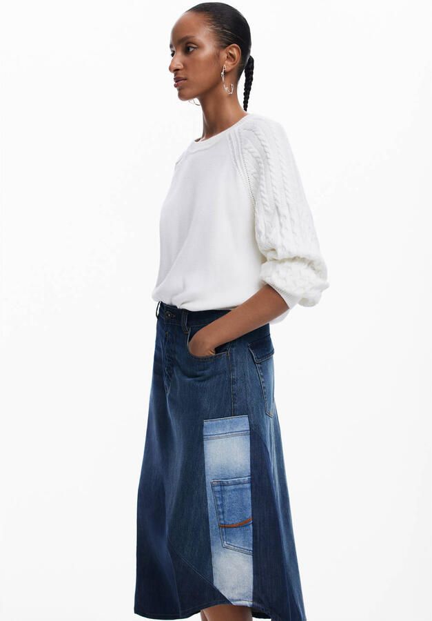 Desigual midi rok medium blue denim - Foto 3