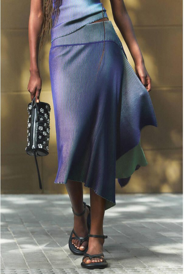 Desigual midi rok met print blauw - Foto 2