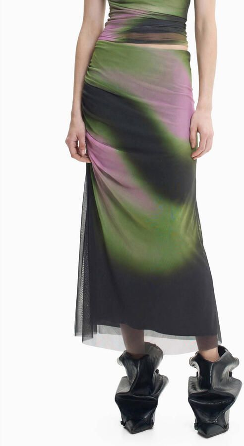 Desigual midi rok met print meerkleurig