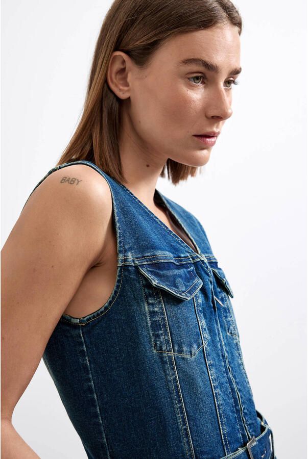 Desigual midi spijkerjurk mediumblauw - Foto 2