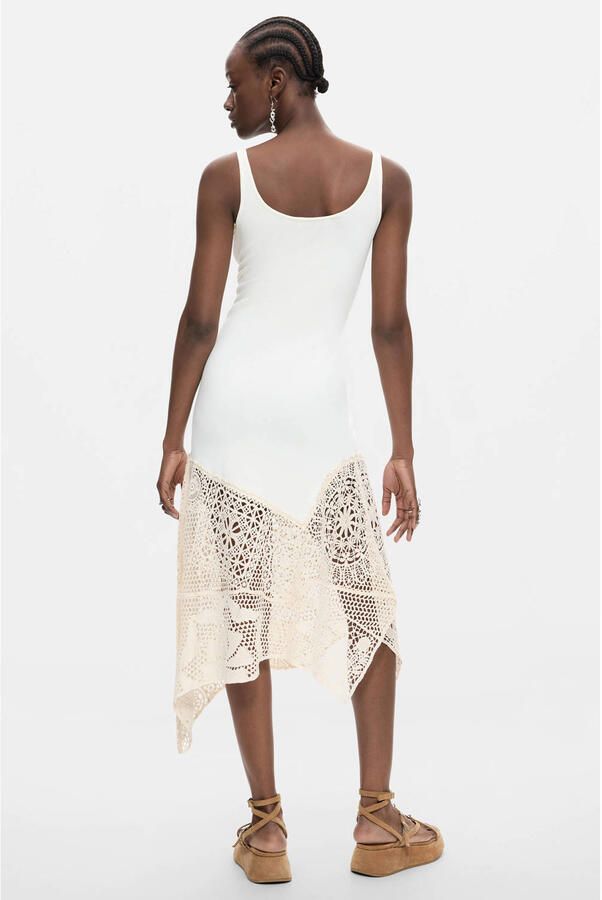 Desigual midi zomerjurk ecru - Foto 2