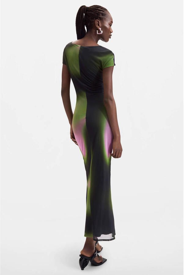 Desigual midi zomerjurk met print groen - Foto 3