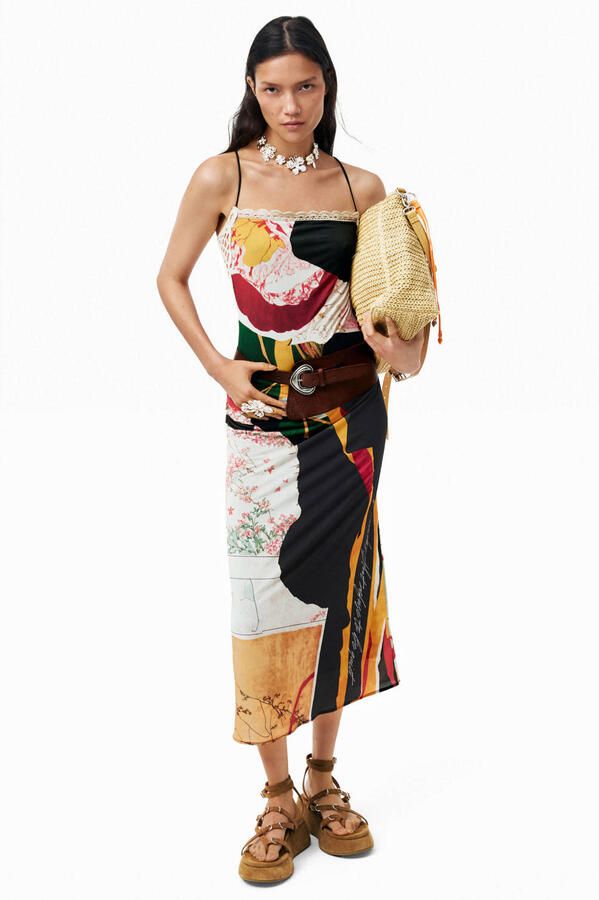 Desigual midi zomerjurk met print meerkleurig - Foto 2