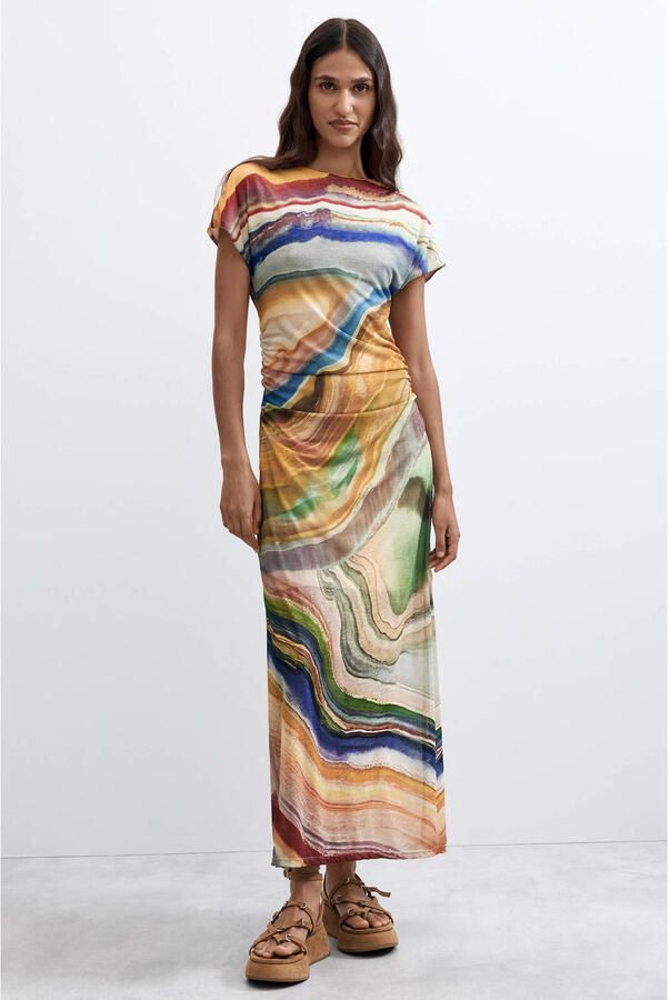 Desigual midi zomerjurk met print meerkleurig - Foto 2