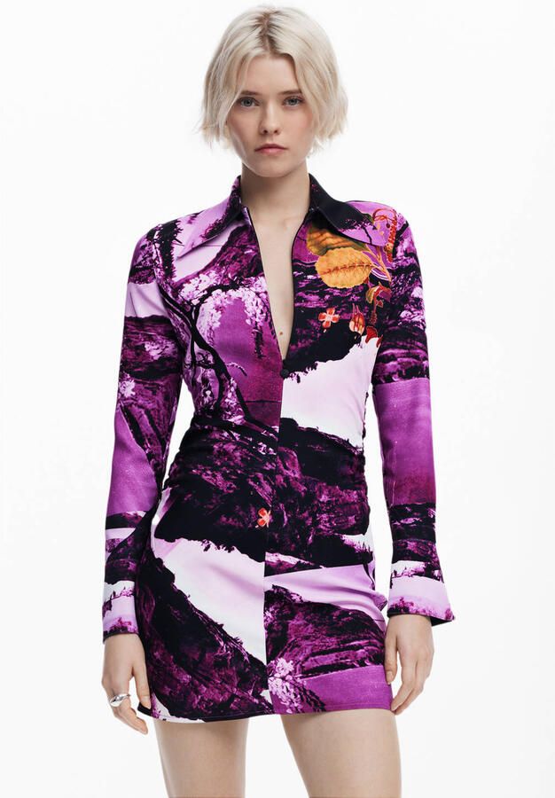 Desigual mini jurk paars