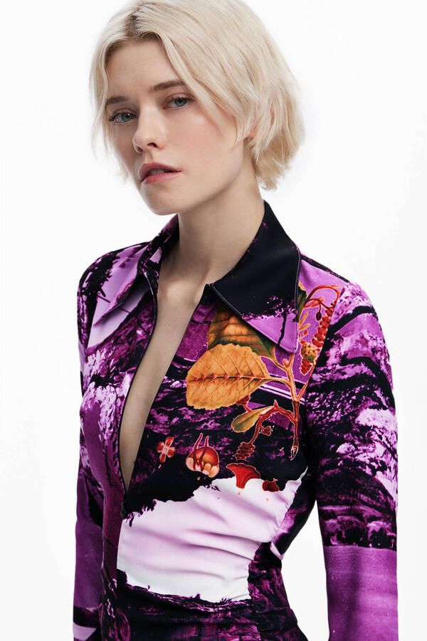 Desigual mini jurk paars - Foto 3