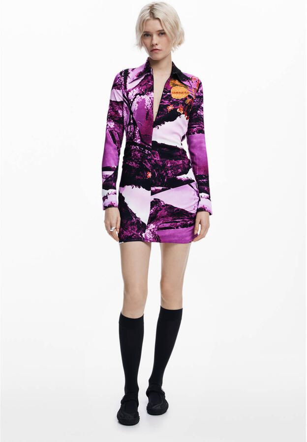 Desigual mini jurk paars - Foto 2