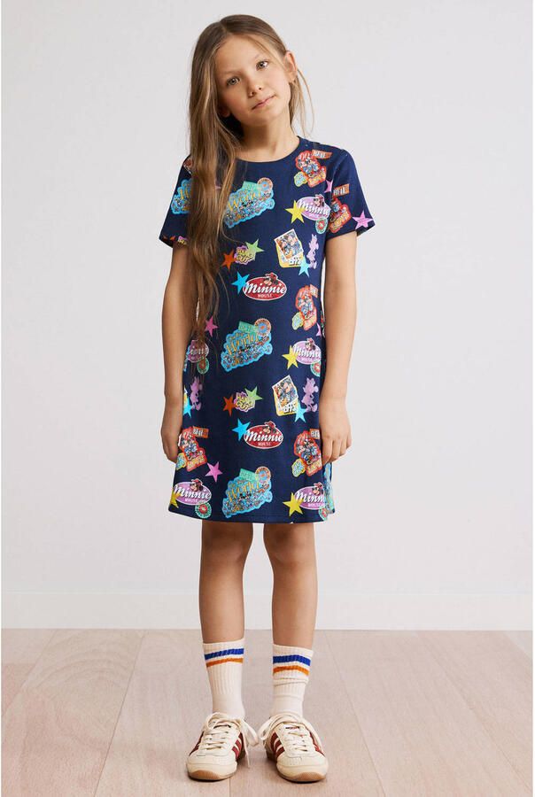 Desigual Minnie Mouse midi T-shirtjurk met print donkerblauw - Foto 3