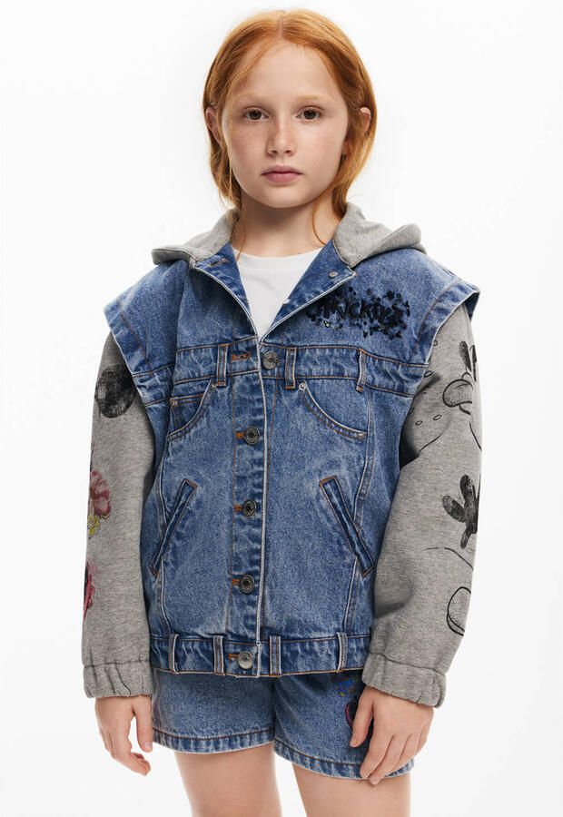 Desigual Minnie Mouse spijkerjas light blue denim