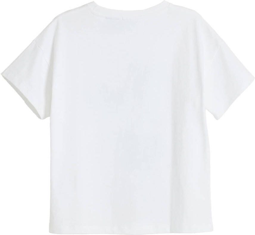 Desigual Minnie Mouse T-shirt wit met glitter