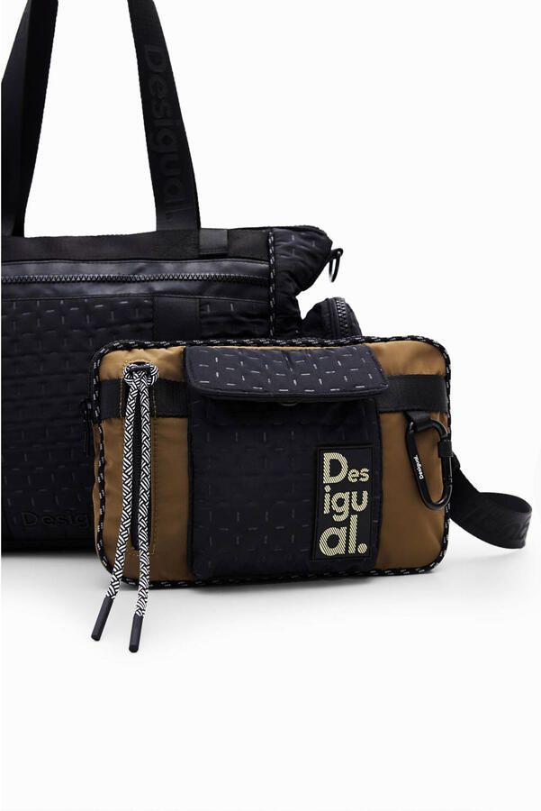Desigual Tas Bolsito Bolso Tote Zwarte Patchwork Draagtas