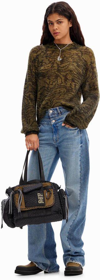 Desigual Tas Bolsito Bolso Tote Zwarte Patchwork Draagtas - Foto 2