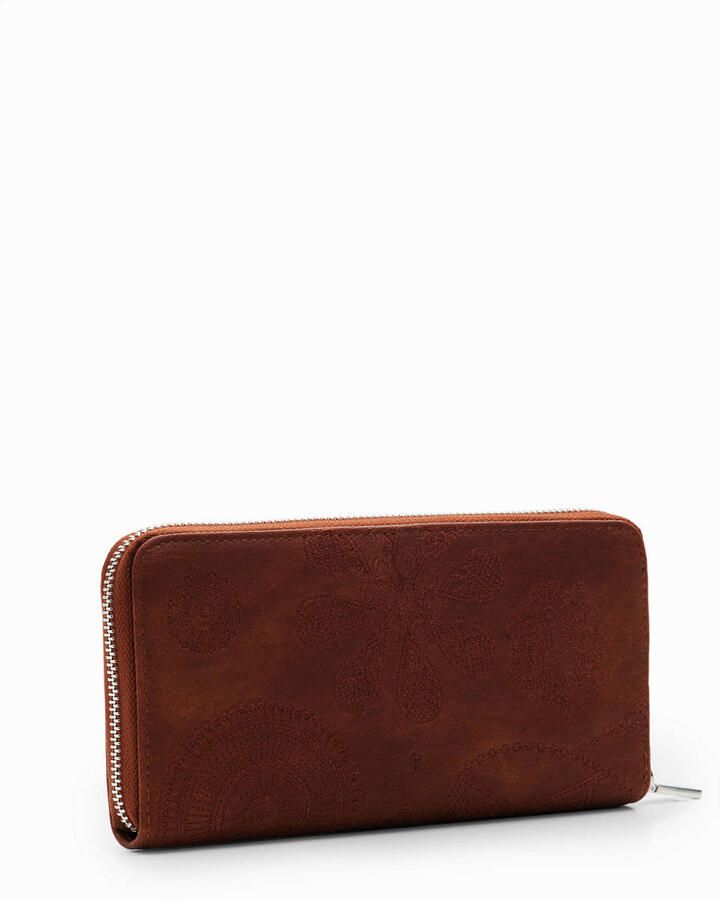 Desigual Bruine Ritsportemonnee Stijlvol en Functioneel Brown Dames