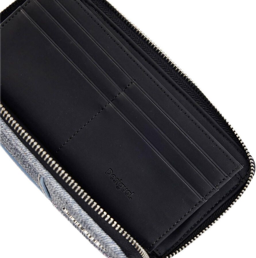 Desigual Portemonnee Denim patchwork portemonnee met ritssluiting