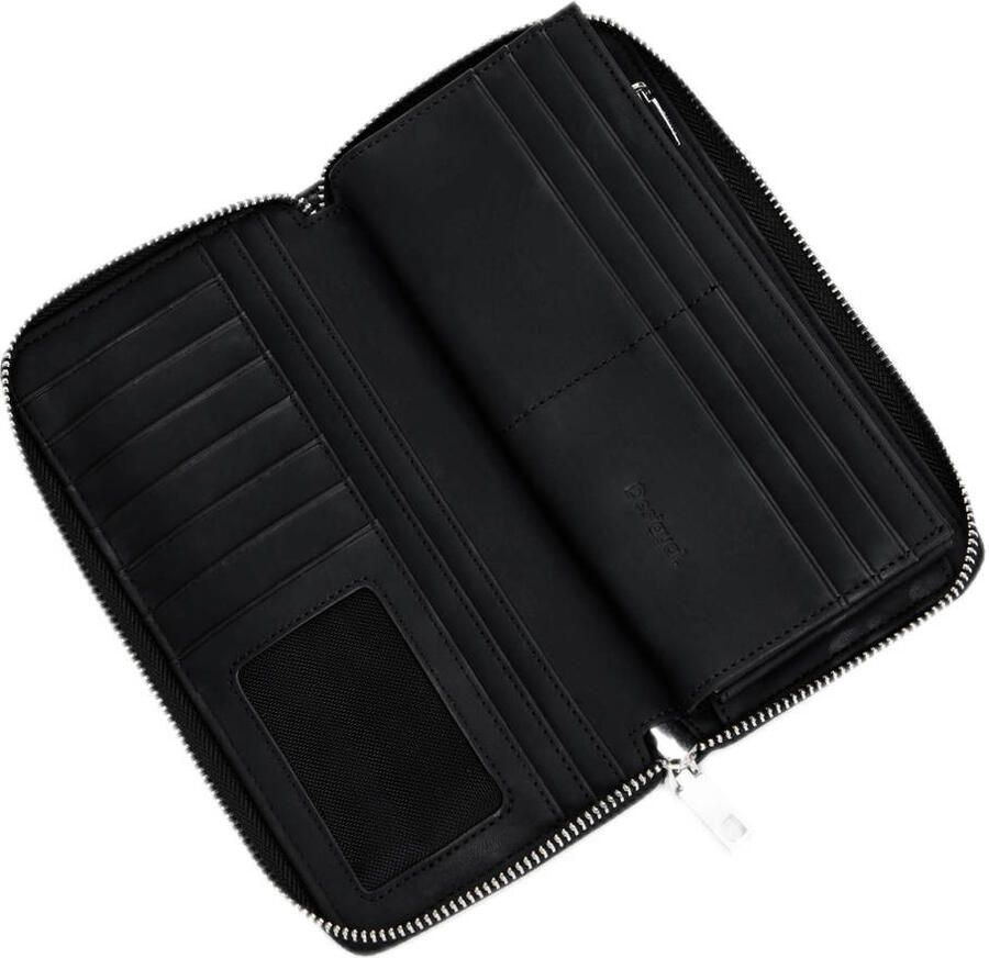 Desigual Zwarte ritsportemonnee met stijlvolle print Black Dames