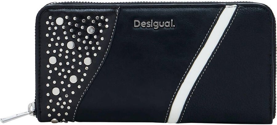 Desigual Gestreepte ritssluiting portemonnee met binnenzakken Black Dames - Foto 3