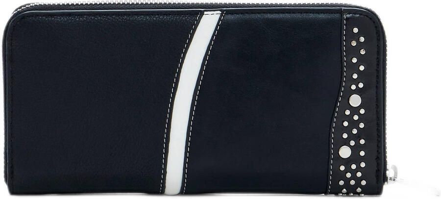 Desigual Gestreepte ritssluiting portemonnee met binnenzakken Black Dames - Foto 2