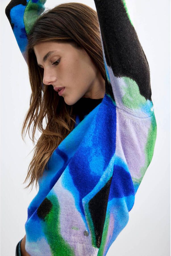 Desigual pullover met print blauw - Foto 2