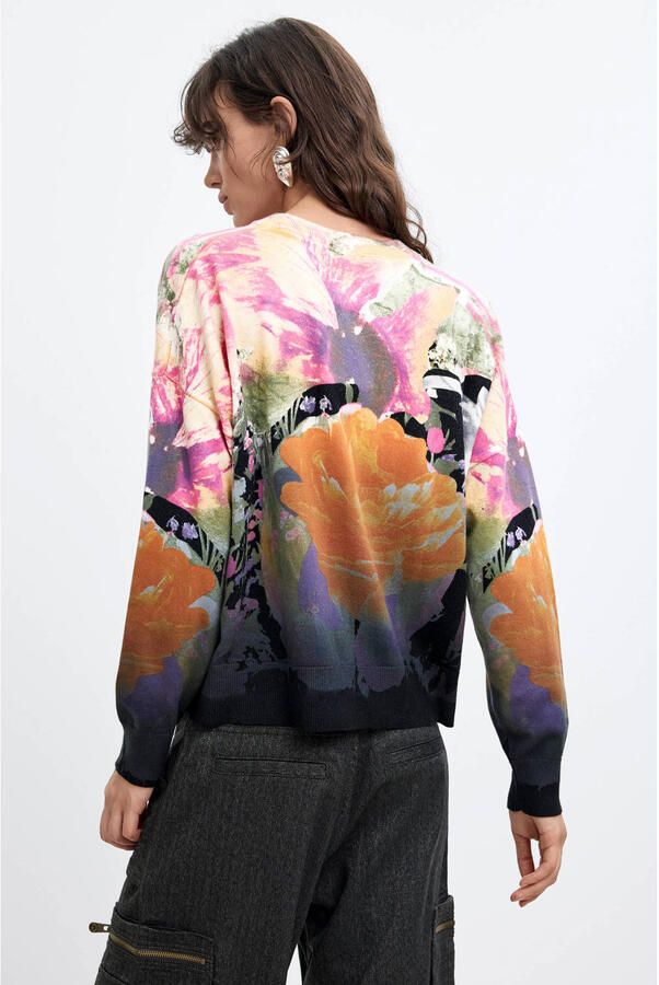 Desigual pullover met print en kasjmier meerkleurig - Foto 2