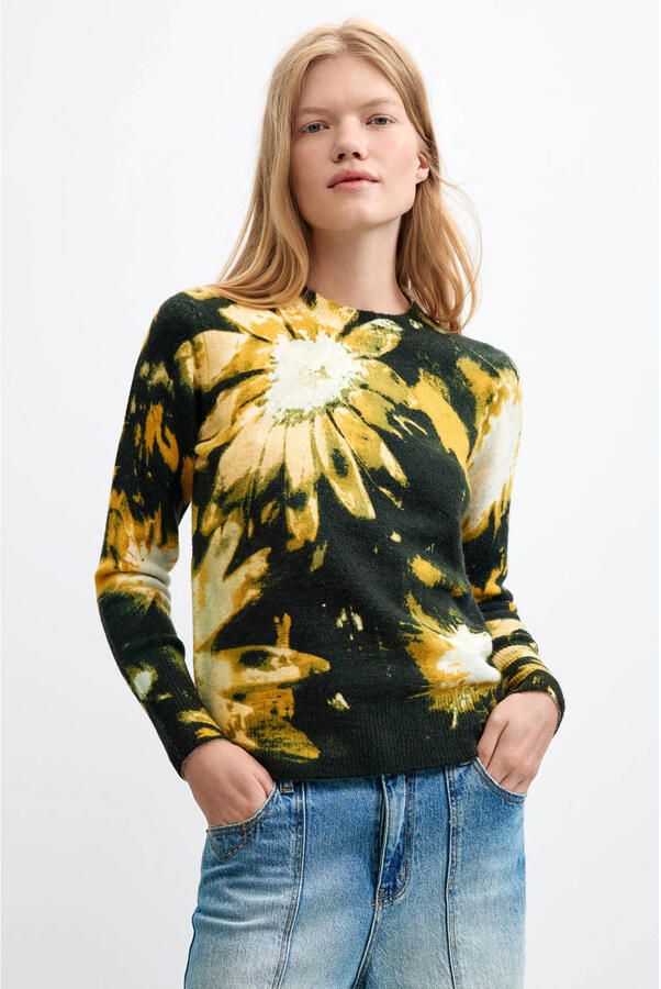 Desigual pullover met print groen - Foto 2