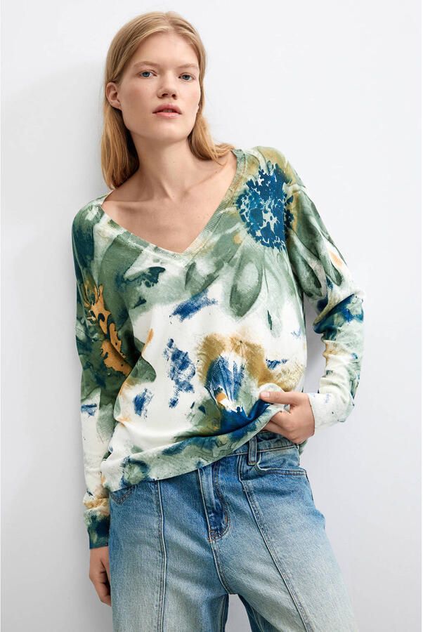 Desigual pullover met print wit