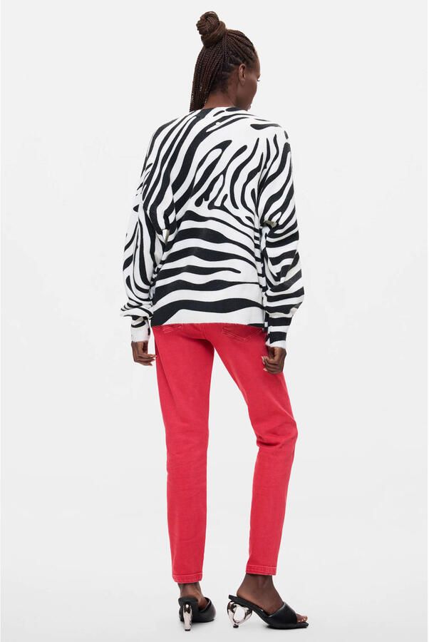 Desigual pullover met zebraprint zwart - Foto 2