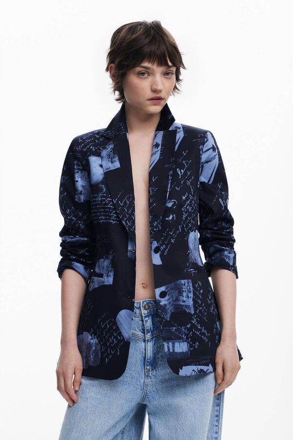 Desigual regular blazer donkerblauw