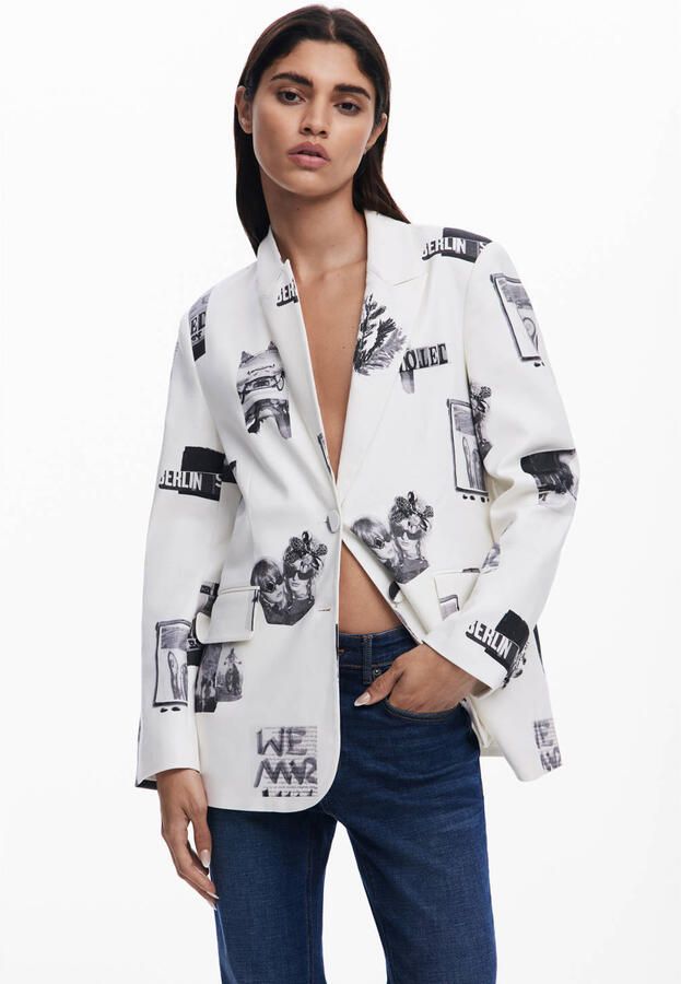 Desigual regular blazer wit