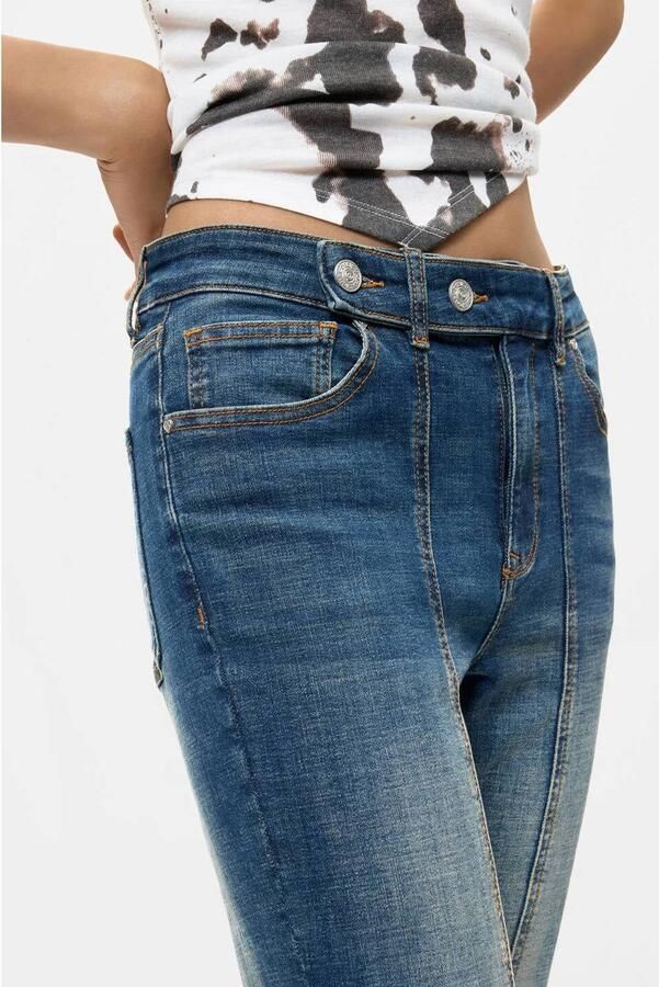 Desigual regular fit flared jeans donkerblauw - Foto 3