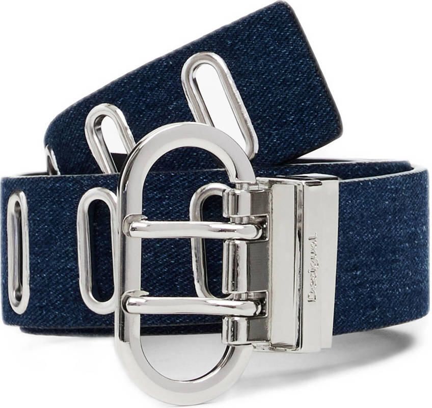 Desigual reversible denim riem blauw