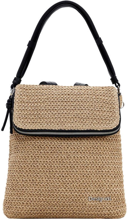 Desigual Raffia rugzak met meerdere compartimenten Beige Dames - Foto 3