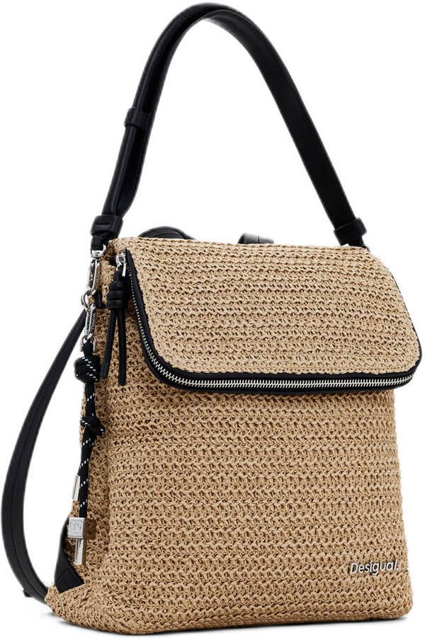 Desigual Raffia rugzak met meerdere compartimenten Beige Dames - Foto 2