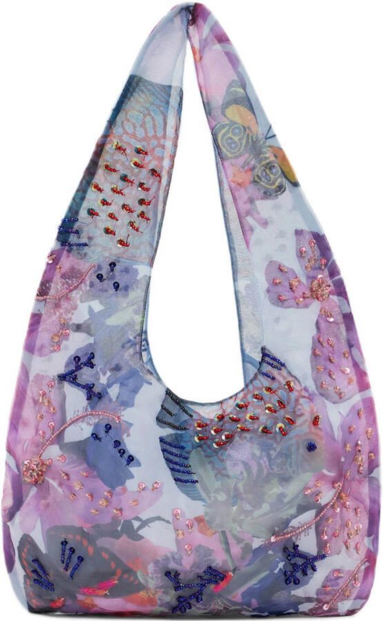 Desigual schoudertas met all over print paars