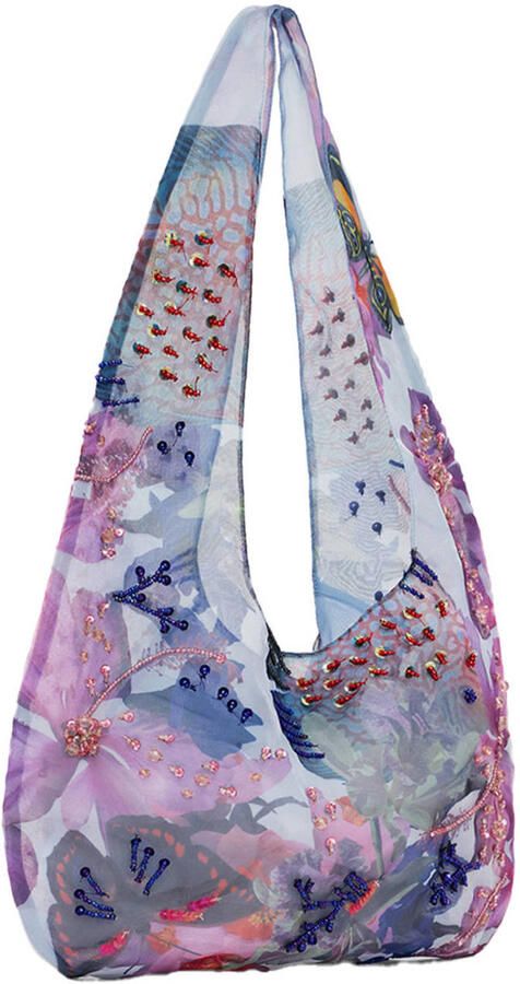 Desigual schoudertas met all over print paars - Foto 3