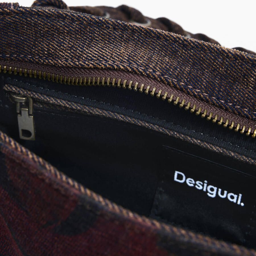 Desigual schoudertas met print donkerbruin - Foto 2